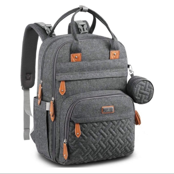NWOT Grey Diaper Backpack - Picture 1 of 5
